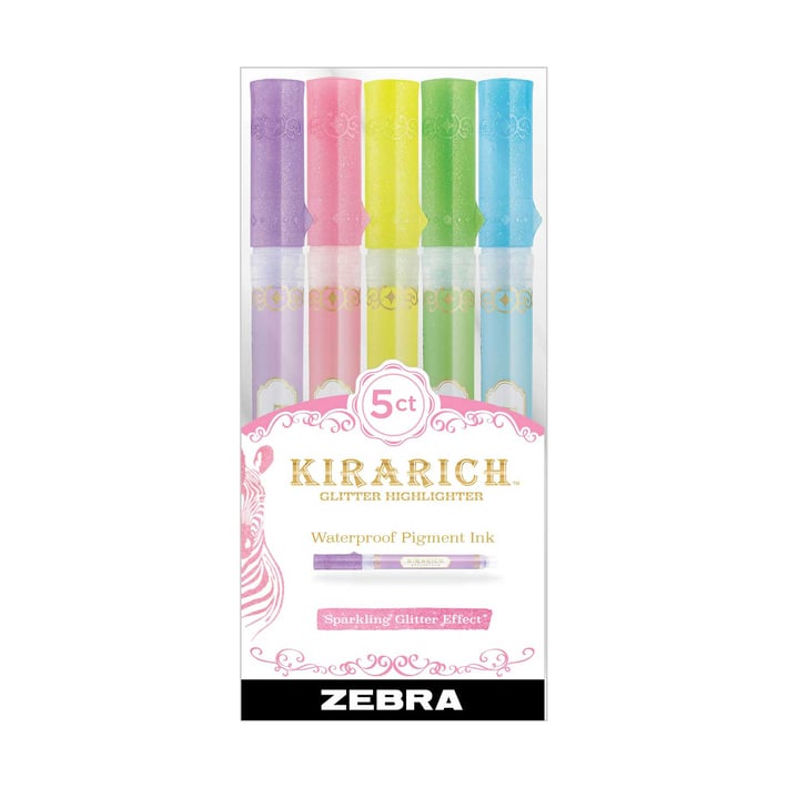 Zebra Текст маркер Kirarich, 5 цвята
