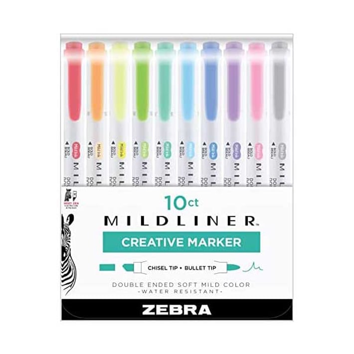 Zebra Текст маркер Mildliner 10PK, двоен, 10 цвята