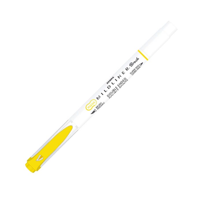 Zebra Маркер-четка Mildliner Brush&Marker Friendly, лимоненожълт