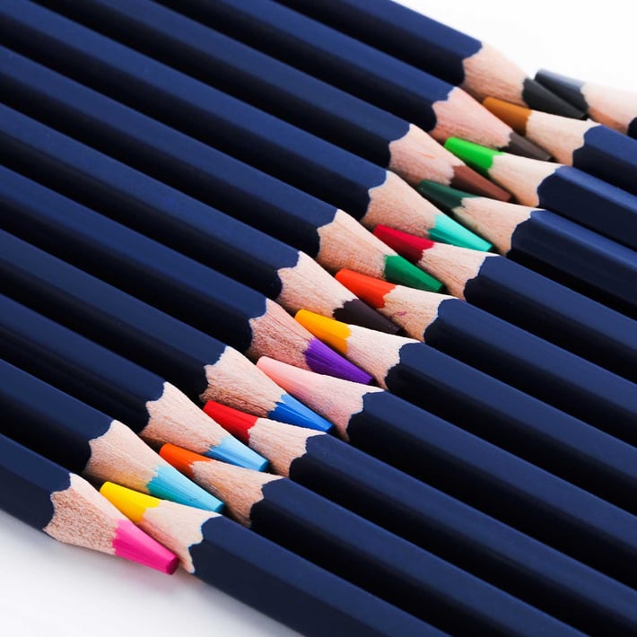 Deli Цветни моливи Finenolo, 24 цвята, в метална кутия