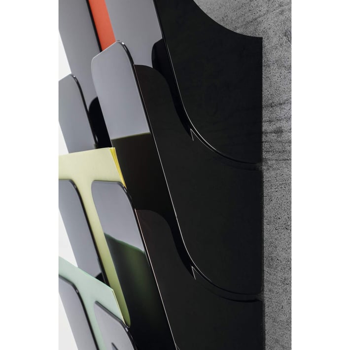 Durable Поставка за стена Flexiplus, вертикална, 6 x A4, черна