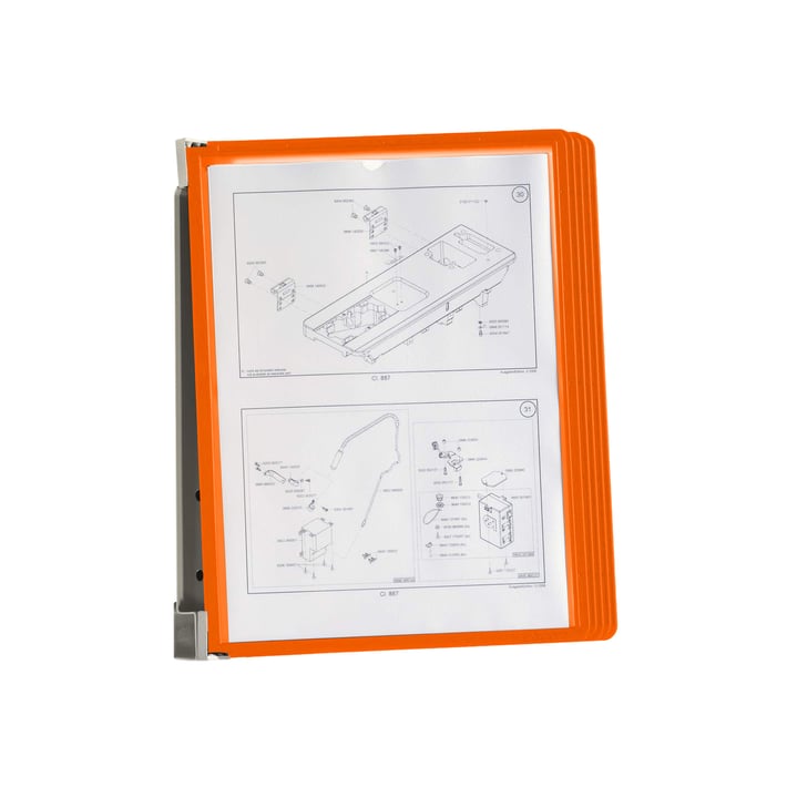 Durable Информационна система Vario Magnetic Wall, A4, с 5 джоба, оранжева