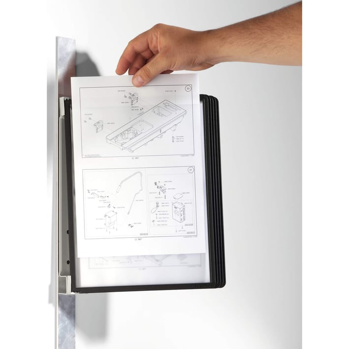 Durable Информационна система Vario Magnetic Wall, A4, с 5 джоба, черна