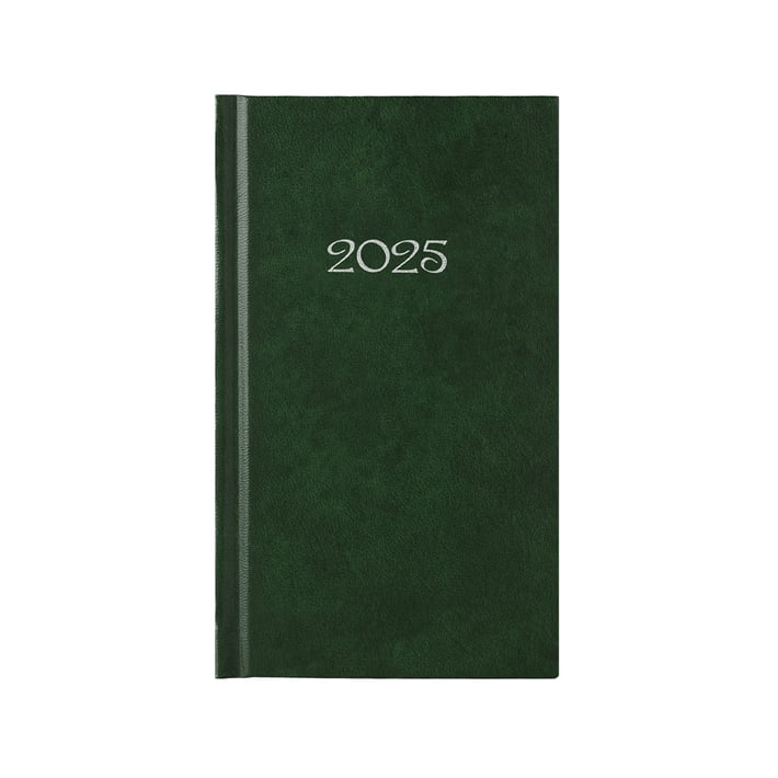 Календар-бележник Слим, седмичник, 9 x 16 cm, зелен