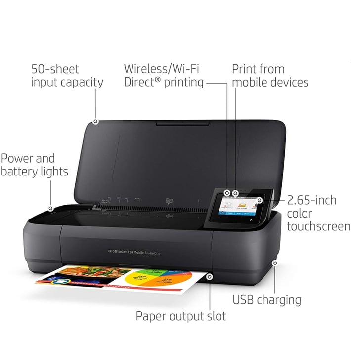 HP Мастиленоструйно мултифункционално устройство 3 в 1 OfficeJet 250 Mobile, CZ992A, A4