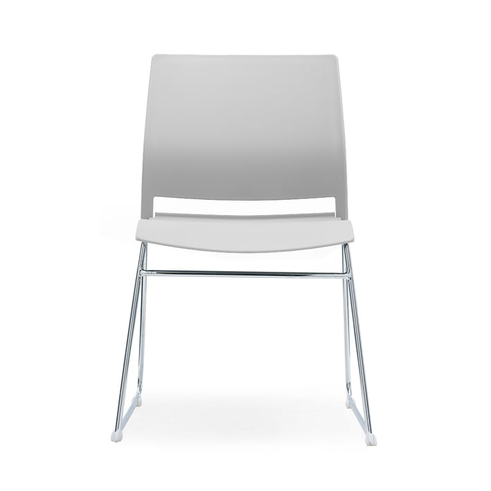 RFG Посетителски стол Gardena M, пластмасов, бяла седалка, бяла облегалка