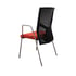 MJ Посетителски стол Omega Black, червена седалка, черна облегалка