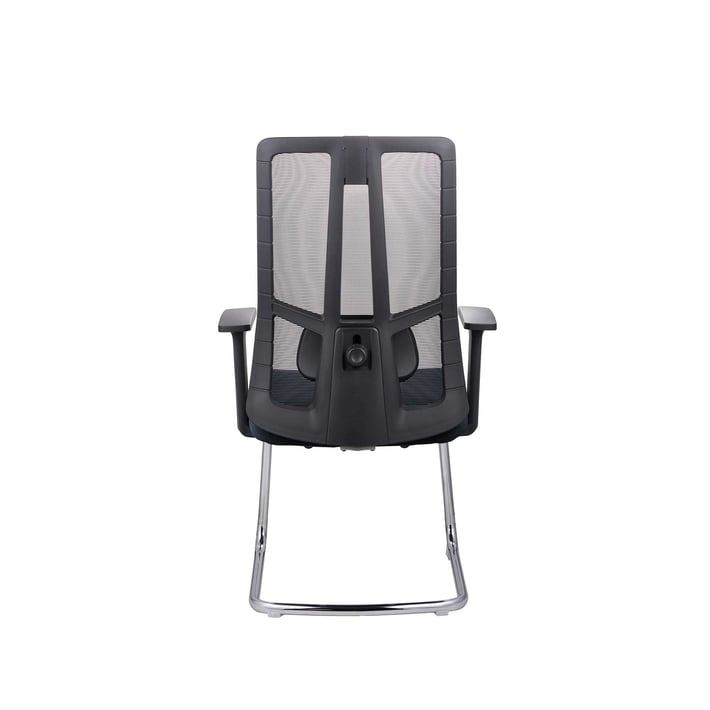 RFG Посетителски стол Artur M, тъмносива седалка, черна облегалка, 2 броя в комплект