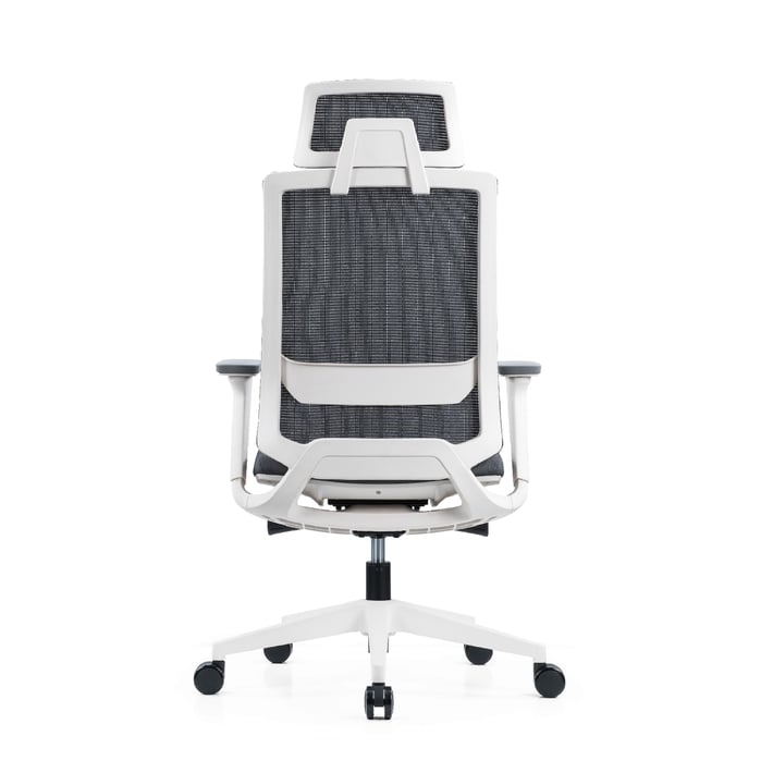 RFG Ергономичен стол Meteor X White HB, сива седалка, сива облегалка
