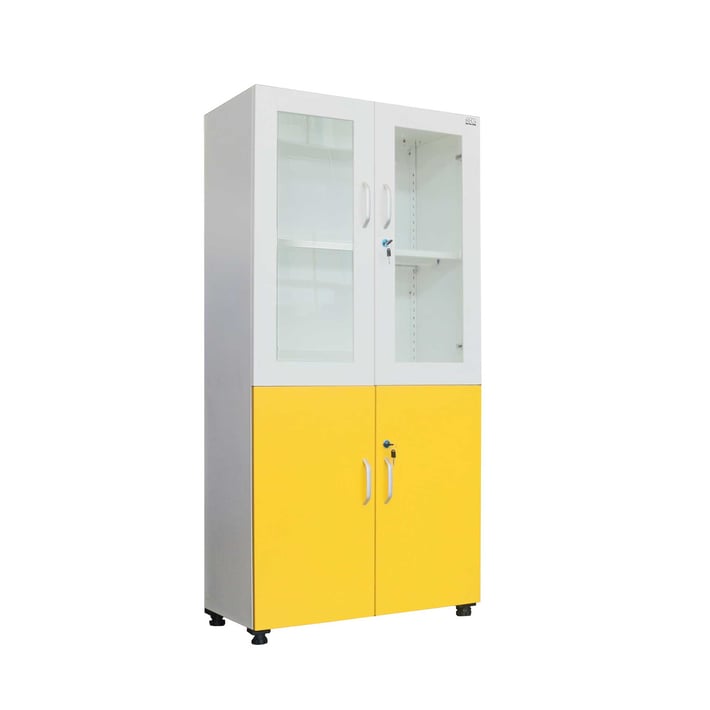 RFG Шкаф, лабораторен, 800 х 400 х 1650 mm, жълто-бял