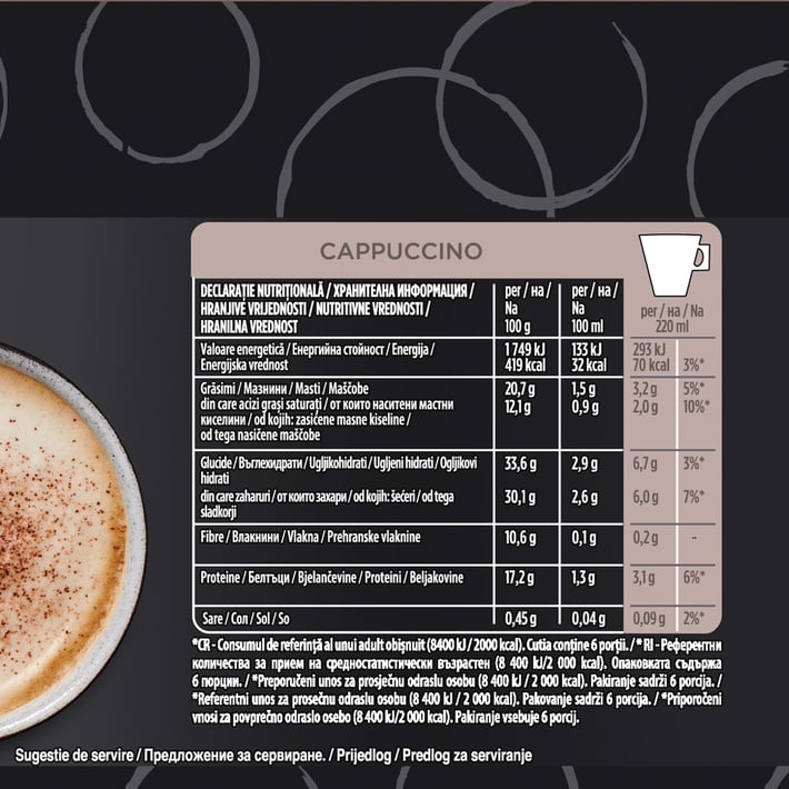 Nescafé Dolce Gusto Кафе капсула Starbucks, Cappuccino, 12 броя