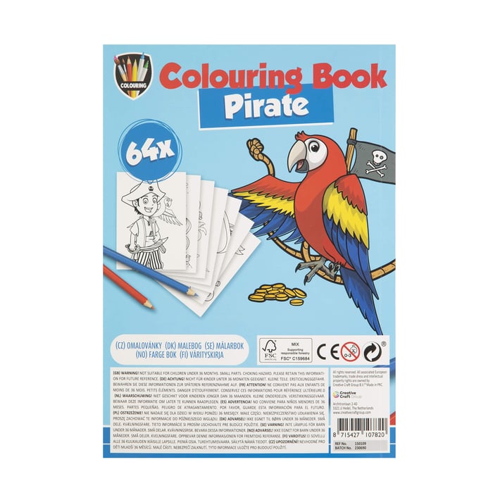 Grafix Книжка за оцветяване Пират, А5, 64 страници