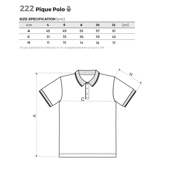 Malfini Детска тениска Pique Polo 222, размер 158 cm, възраст 12 години, бяла