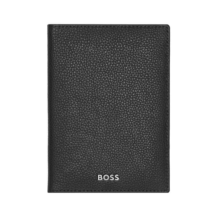 Hugo Boss Калъф за паспорт Classic Grained, черен