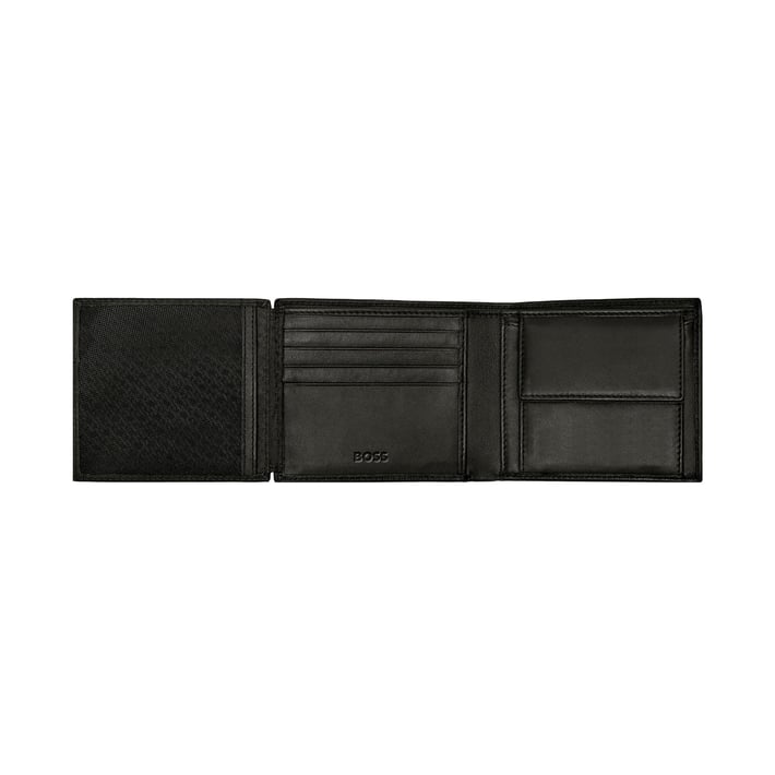 Hugo Boss Портфейл Classic Smooth, с капак и отделение за монети, черен