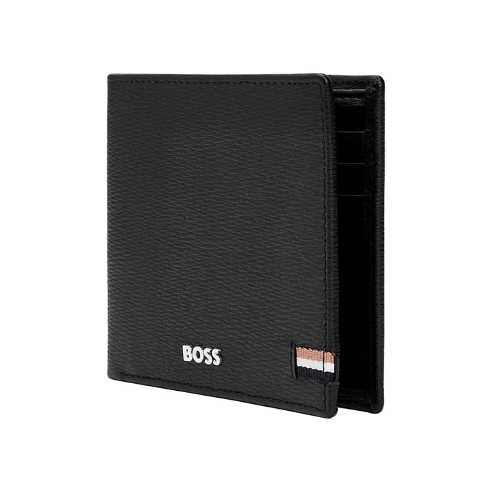 Hugo Boss Портфейл Iconic, с капак и отделение за монети, черен