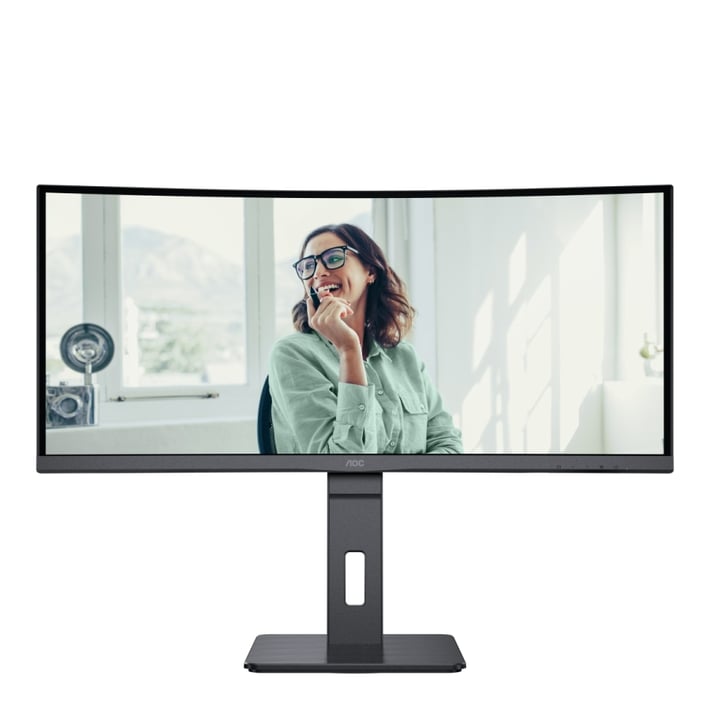 AOC Монитор CU34P3CV, 34'', WLED, 3440 x 1440, 300 cd/m2, 4 ms, HDMI, извит, черен