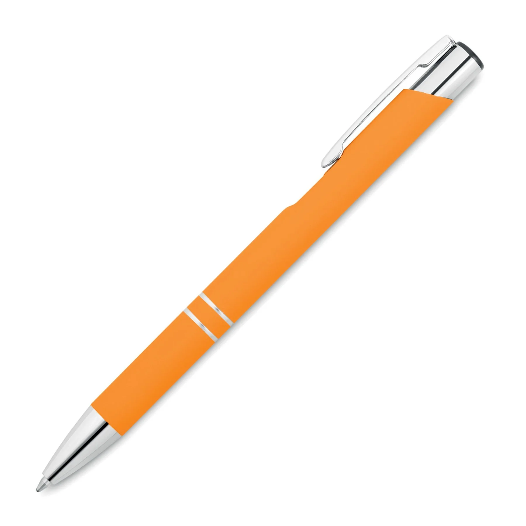 Office 1 Химикалка Norma Soft, метална, гумирана, оранжева