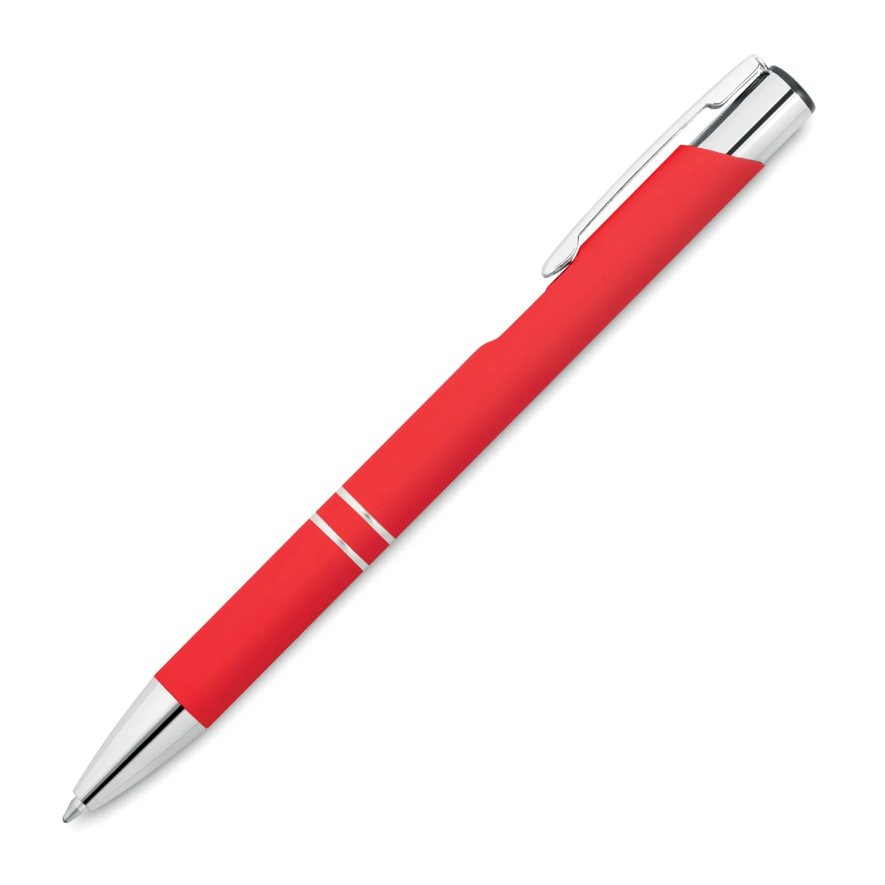 Office 1 Химикалка Norma Soft, метална, гумирана, червена