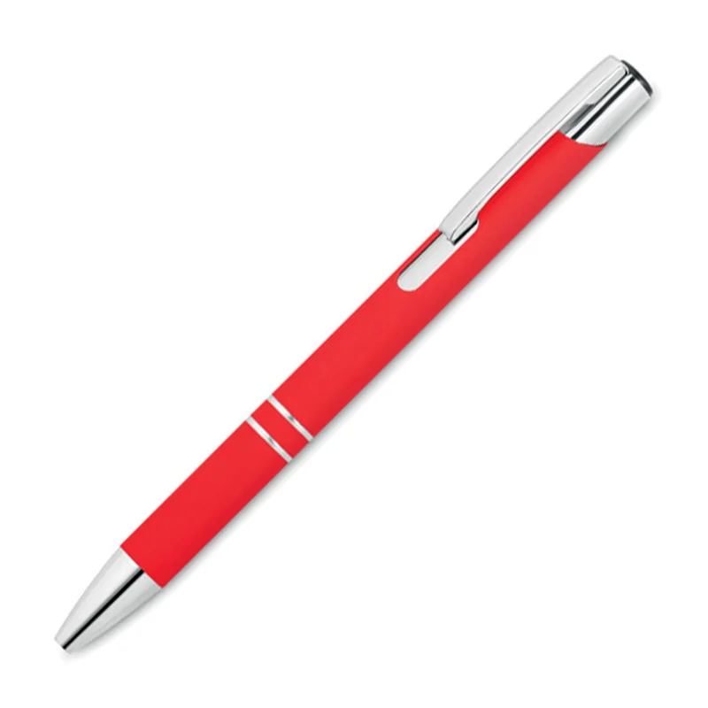 Office 1 Химикалка Norma Soft, метална, гумирана, червена