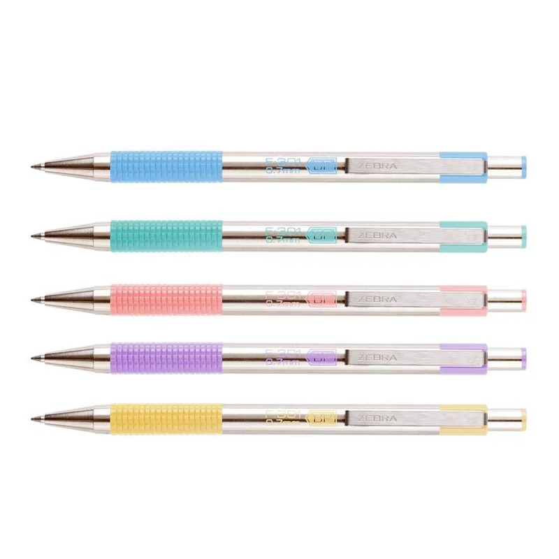 Zebra Химикалка F-301 Pastel, метална, 0.7 mm, розова