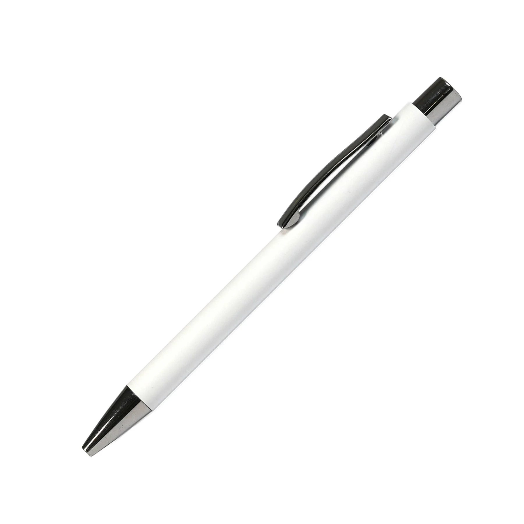 Office 1 Химикалка Draco Chrome, метална, бяла