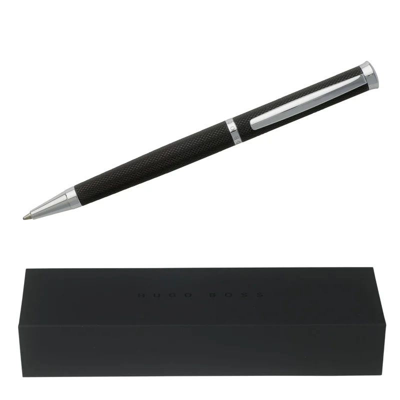 Hugo Boss Химикалка Sophisticated, в кутия, черна