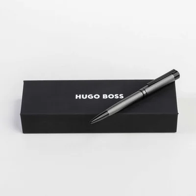 Hugo Boss Химикалка Filament, в кутия, тъмносива