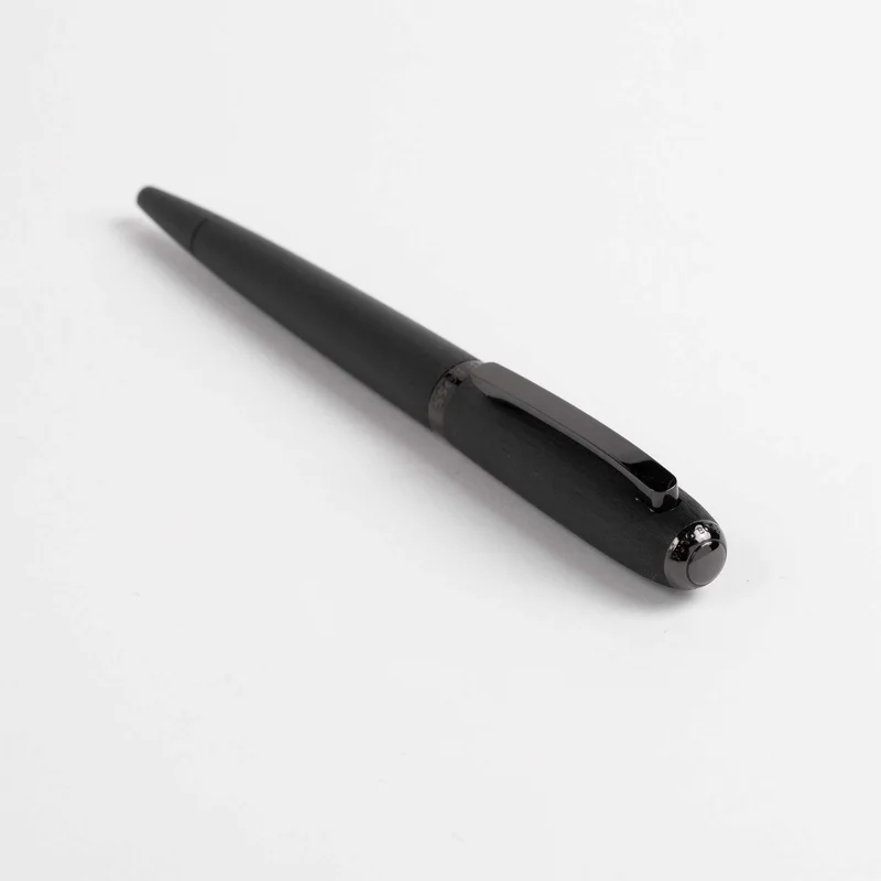 Hugo Boss Химикалка Contour Brushed, в кутия, черна