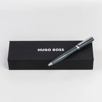 Hugo Boss Химикалка Gear Icon, в кутия, сива