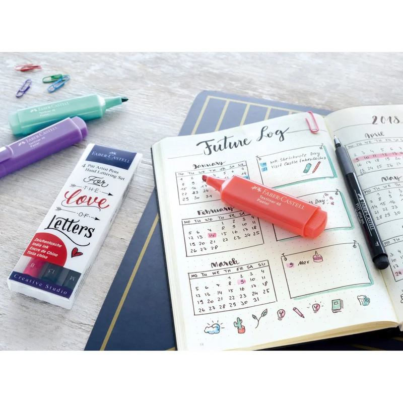Faber-Castell Маркер Pitt Artist, Creative Studio, металик, 4 цвята