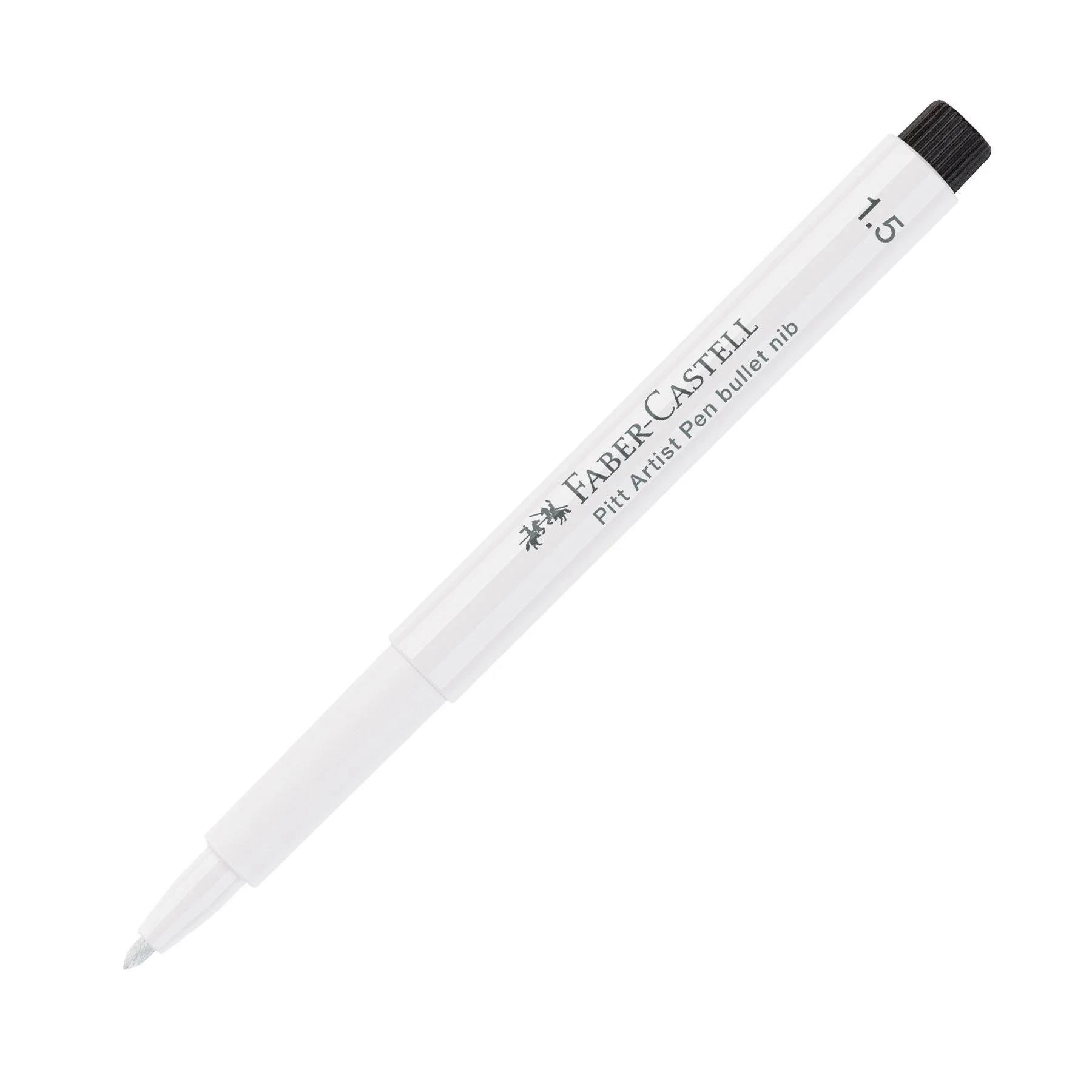 Faber-Castell Маркер Pitt Artist Pen, объл, 1.5 mm, бял