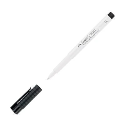 Faber-Castell Маркер Pitt Artist Pen, объл, 1.5 mm, бял