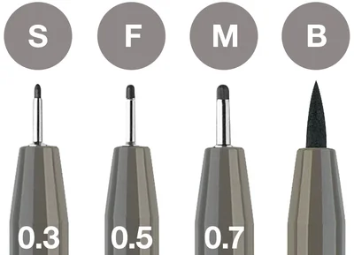 Faber-Castell Тънкописец Pitt, S, F, M, B, топлосив, 4 броя