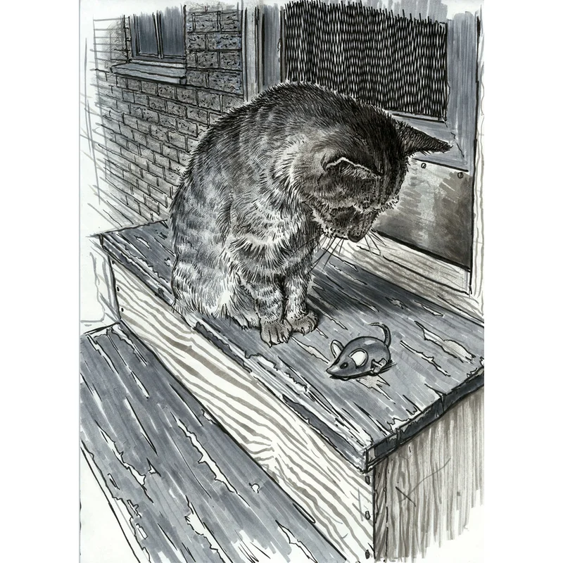 Faber-Castell Маркер-четка Pitt Artist, черно-сива, 8 броя