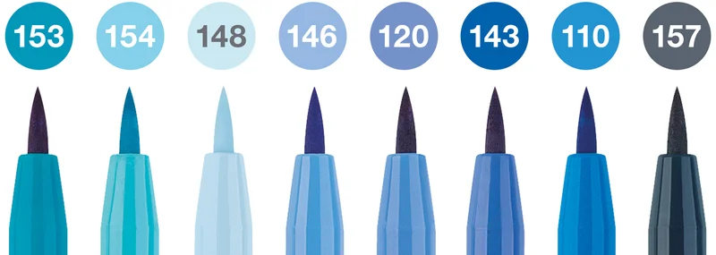 Faber-Castell Маркер-четка Pitt Artist, блус, 8 броя