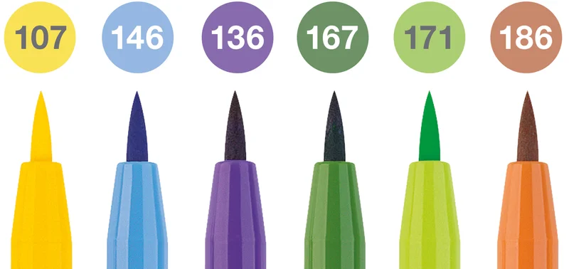 Faber-Castell Маркер-четка Pitt Artist, лято, 6 броя