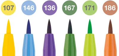 Faber-Castell Маркер-четка Pitt Artist, лято, 6 броя