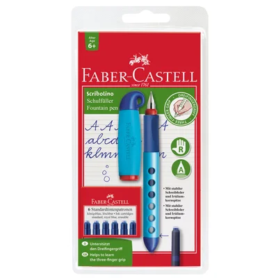 Faber-Castell Писалка Scribolino, детска, с включени 6 патрончета и аксесоари