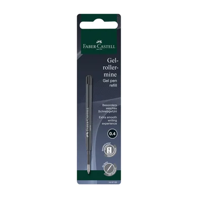Faber-Castell Пълнител за гел химикалка G2, F, черен, в блистер