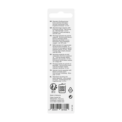 Faber-Castell Пълнител за химикалка X-Soft, M, син, в блистер