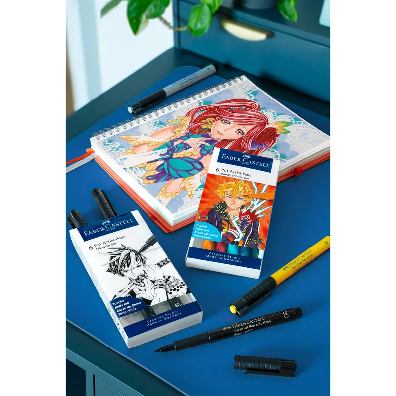 Faber-Castell Маркер Pitt Manga Shonen, 6 броя