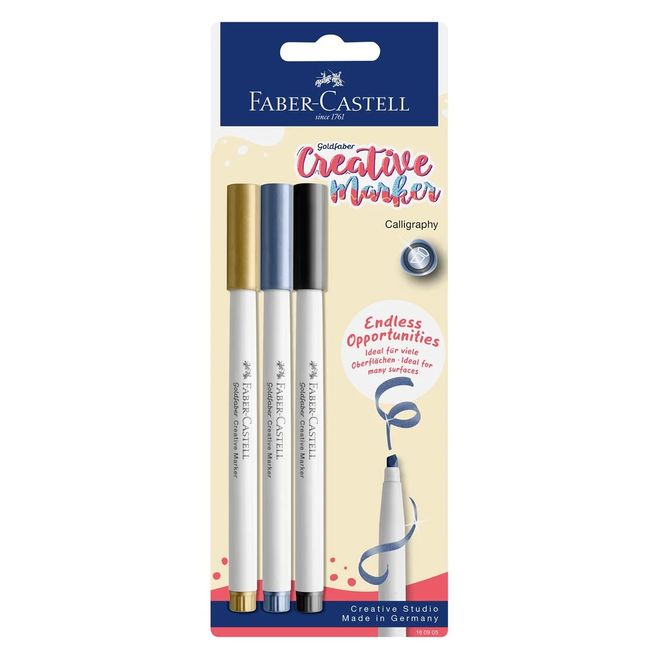 Faber-Castell Маркер за калиграфия Creative, 3 цвята