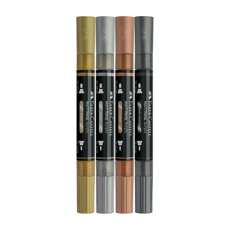 Faber-Castell Акрилен маркер Multimark Metallic, 4 цвята