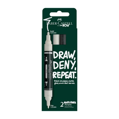 Faber-Castell Акрилен маркер Multimark, бял и черен