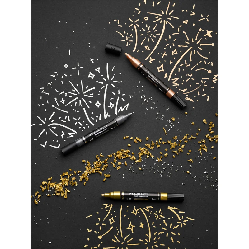 Faber-Castell Акрилен маркер Multimark Mirror, 3 броя