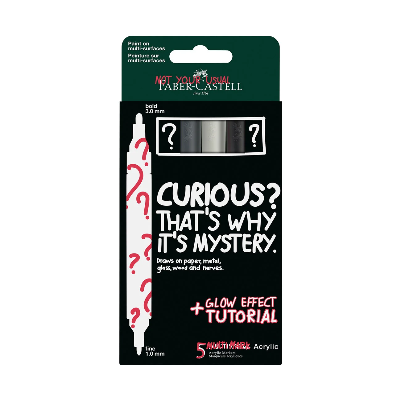 Faber-Castell Акрилен маркер Multimark Mystery II, 5 броя