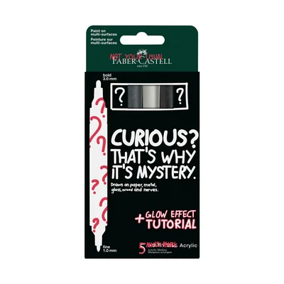 Faber-Castell Акрилен маркер Multimark Mystery II, 5 броя