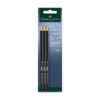 Faber-Castell Молив 1111, чернографитен, HB, 3 броя в блистер