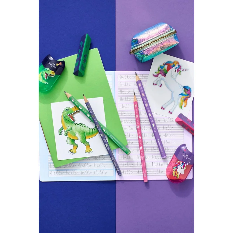 Faber-Castell Молив Jumbo Динозавър, чернографитен, НВ, зелен